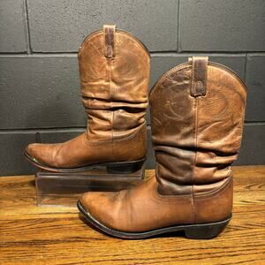 Smoky Mountain Cowboy Boots Men’s 9.5 D Brown Leather Western Distressed Slouch